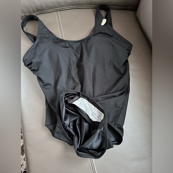 ARTESANDS One Piece Swimsuit MULTI CUP Built In Bra Lined Scoop Neck Black 10 - Picture 3 of 16